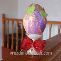 Яйцо-эбру с декоративным бантиком